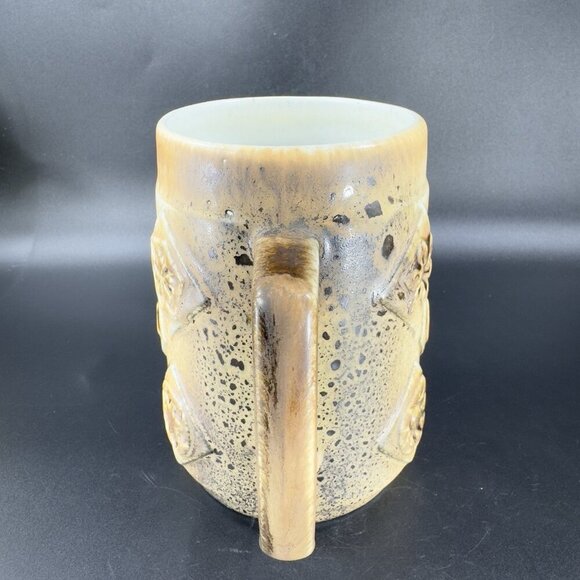 Vintage Israel Jerusalem Pottery Ceramic Coffee Cup Mug Large Mug Brown Textured - Picture 12 of 14